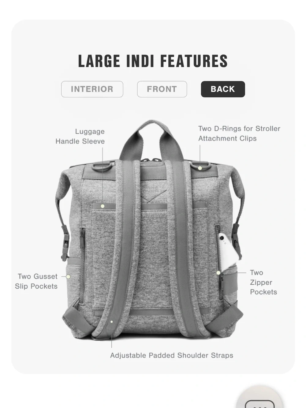 Dagne Dover Gray Diaper Bag - Large Indi Great Condition